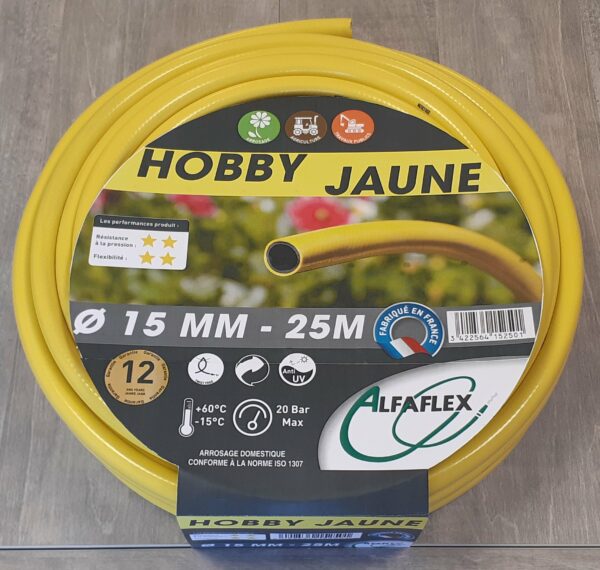 Tuyau d'arrosage économique HOBBY Jaune